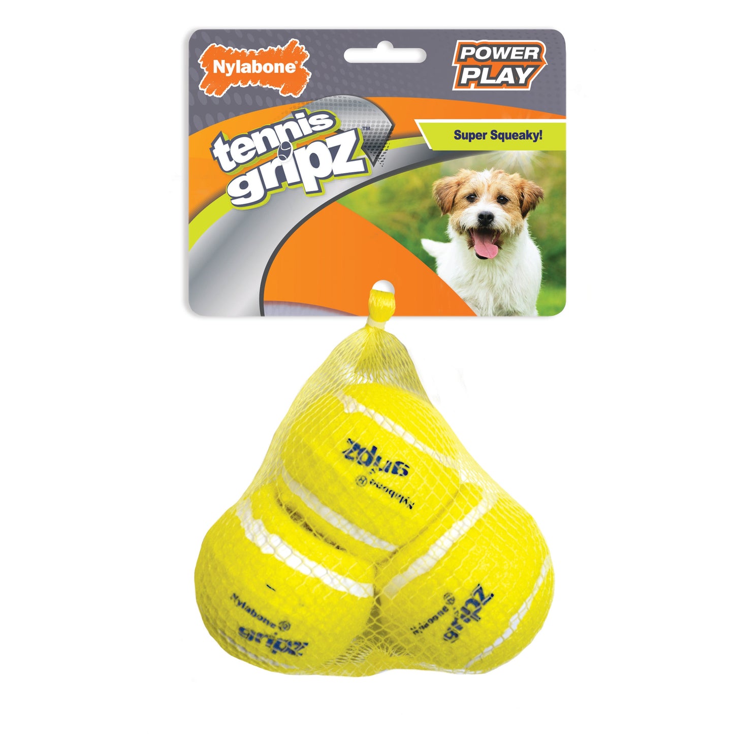 Nylabone Power Play Dog Tennis Ball Gripz 1ea for Small to Giant Dogs Up to 50 lbs