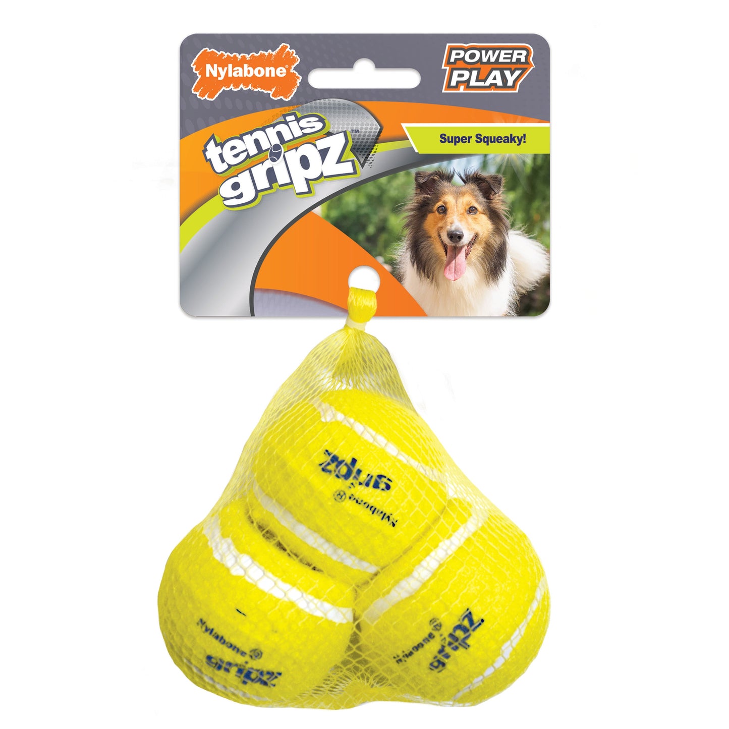Nylabone Power Play Dog Tennis Ball Gripz 1ea for Small to Giant Dogs Up to 50 lbs