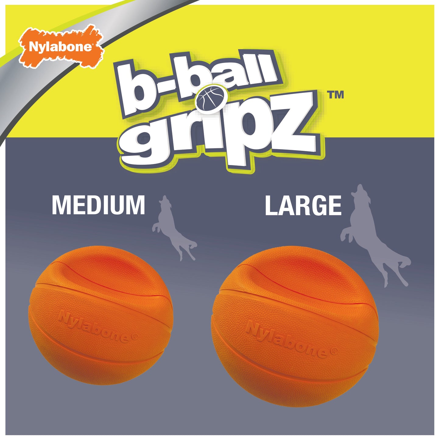 Nylabone Power Play Dog Basketball B-Ball Gripz Durable Chew Toy for Medium to Giant Dogs