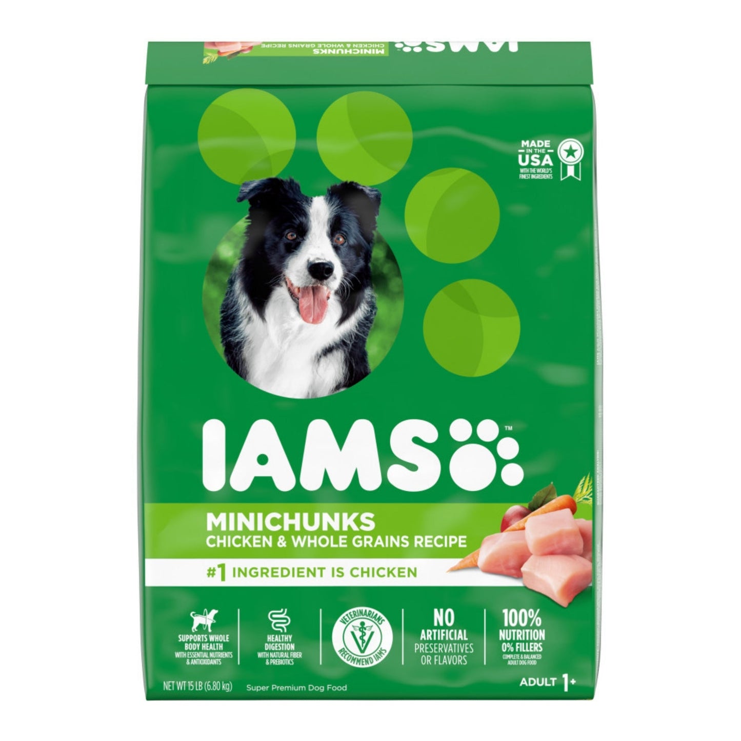 IAMS Minichunks Small Kibble High Protein Adult Dry Dog Food Real Chicken