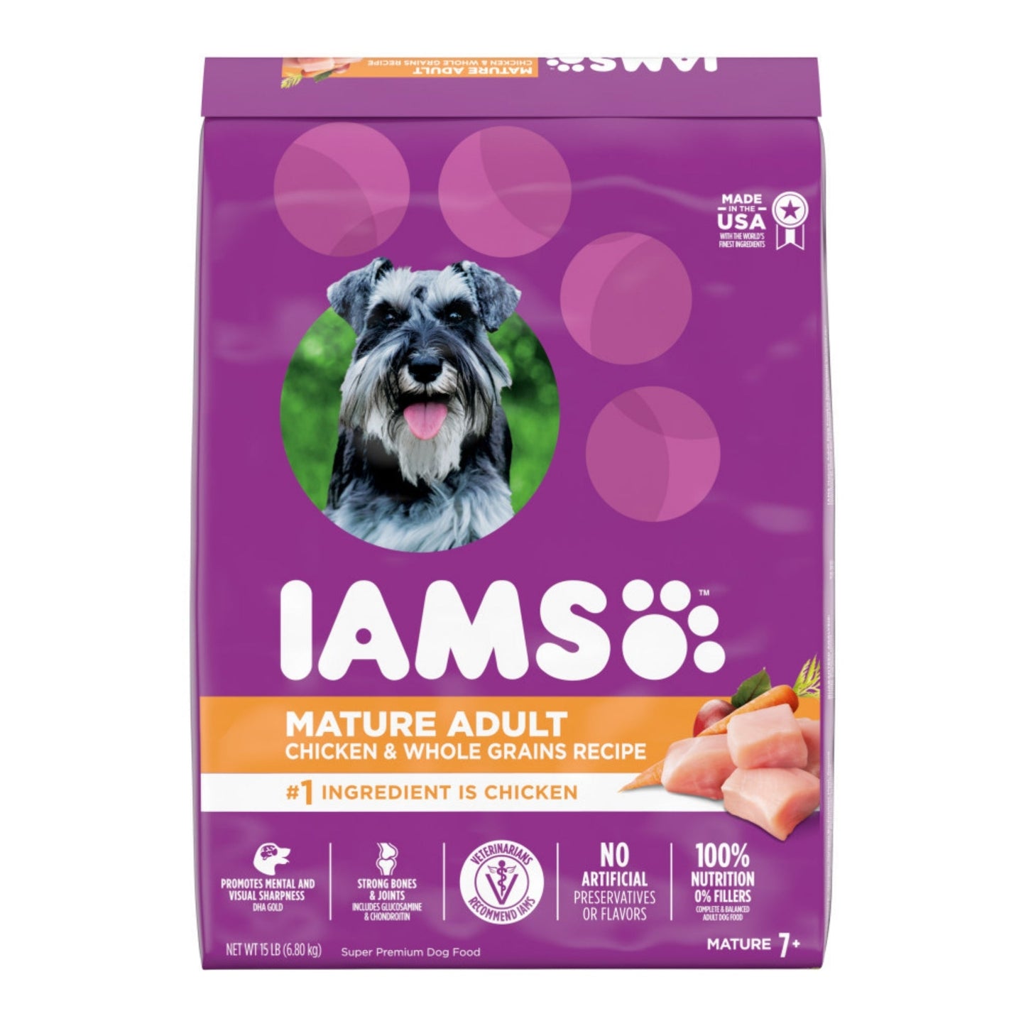 IAMS Mature Adult Senior Dry Dog Food Real Chicken Formula for Healthy Aging Dogs