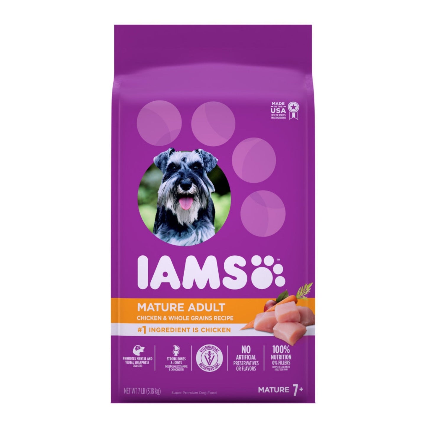IAMS Mature Adult Senior Dry Dog Food Real Chicken Formula for Healthy Aging Dogs