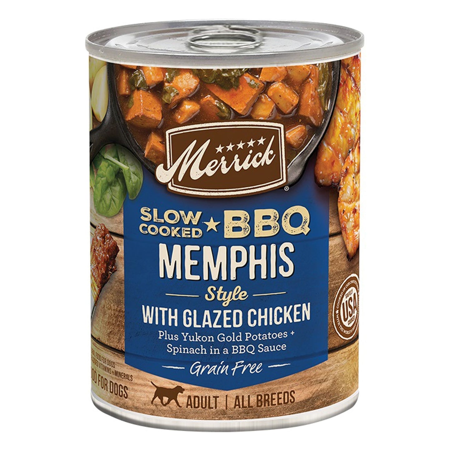 Merrick Dog Slow-Cooked Grain Free Memphis Style Chicken 12.7oz. (Case of 12)