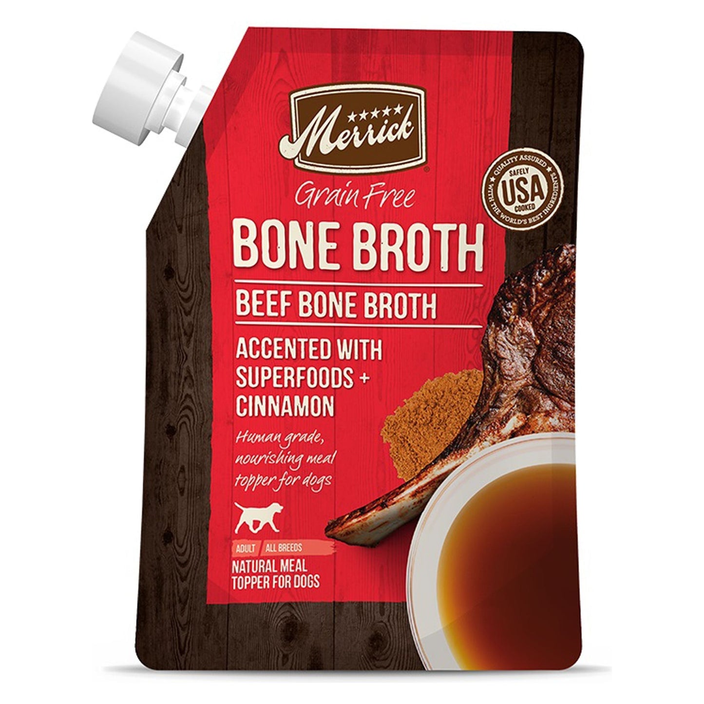 Merrick Dog Bone Broth Grain Free Beef 16oz. (Case of 10)