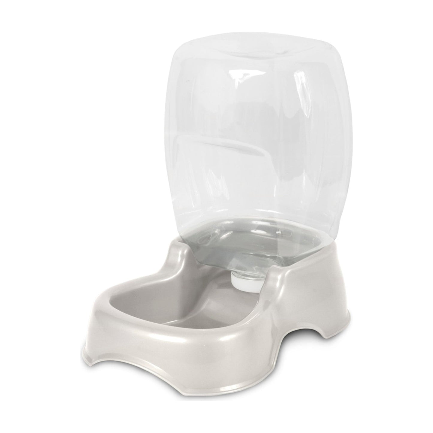 Petmate Pet Cafe Waterer Pearl Silver Durable Pet Drinking Fountain for Cats and Dogs