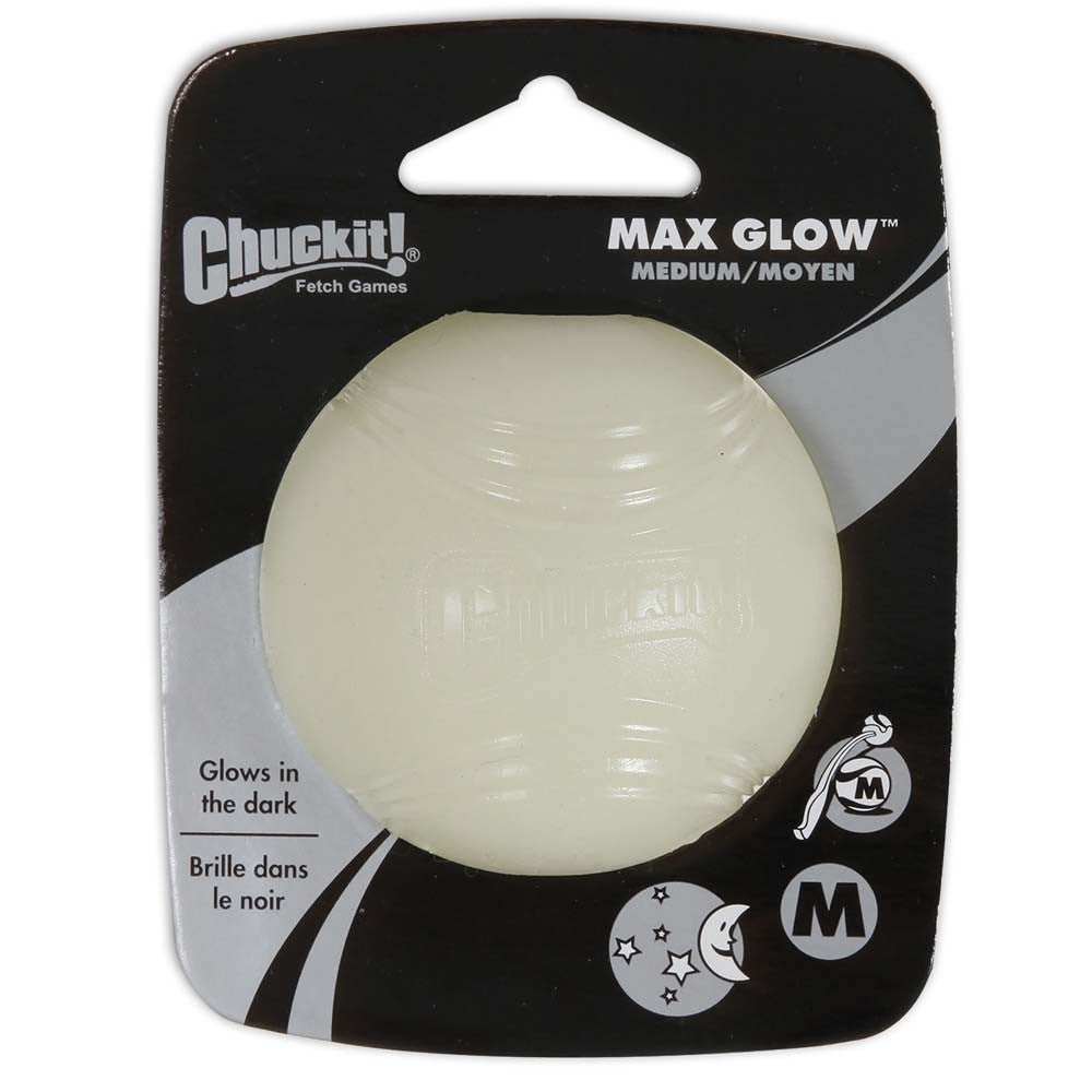 Chuckit! Max Glow Ball Dog Toy – Durable, High-Visibility Fetch Ball for Dogs