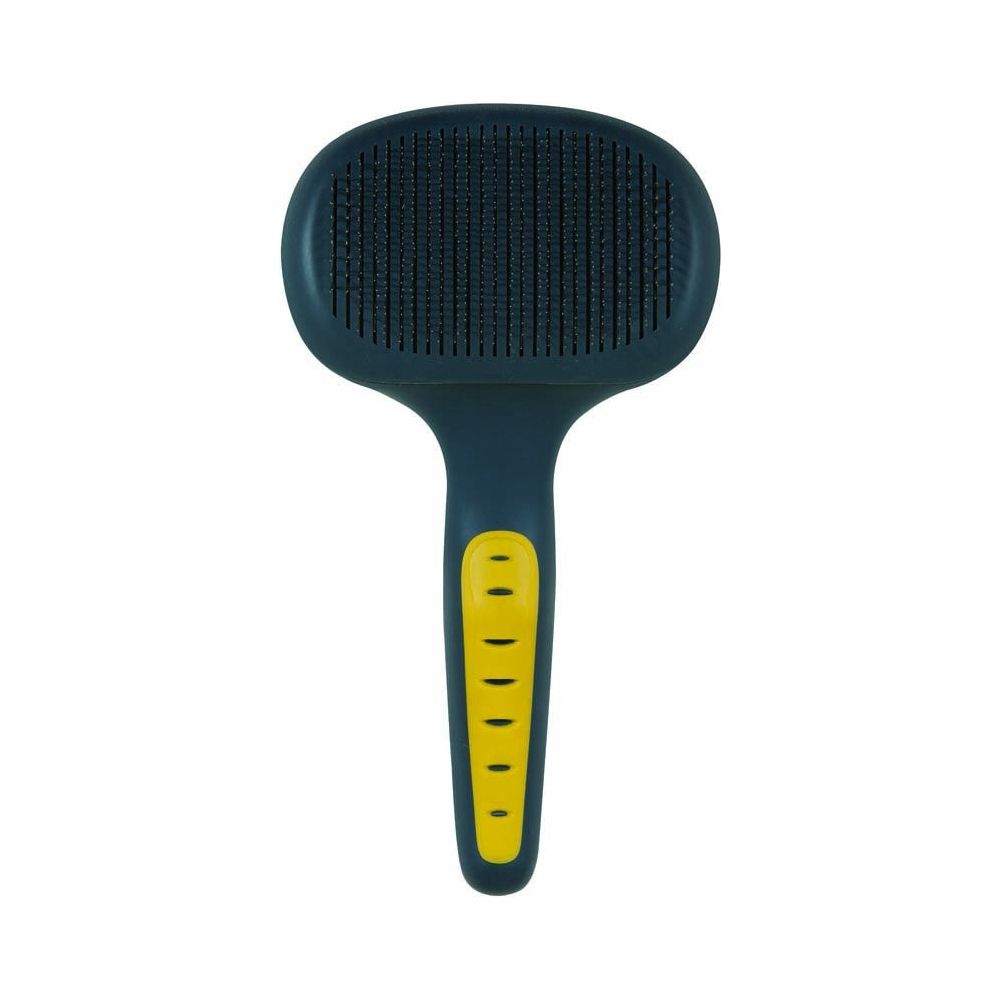 JW Pet Self-Cleaning Slicker Brush for Pets, Easy Grooming Tool with Self-Cleaning Feature