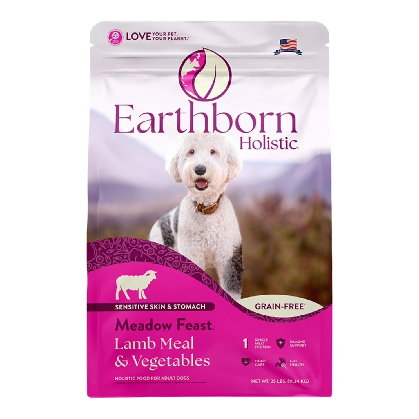 Earthborn Holistic Meadow Feast Grain-Free Dry Dog Food Lamb Meal & Vegetables