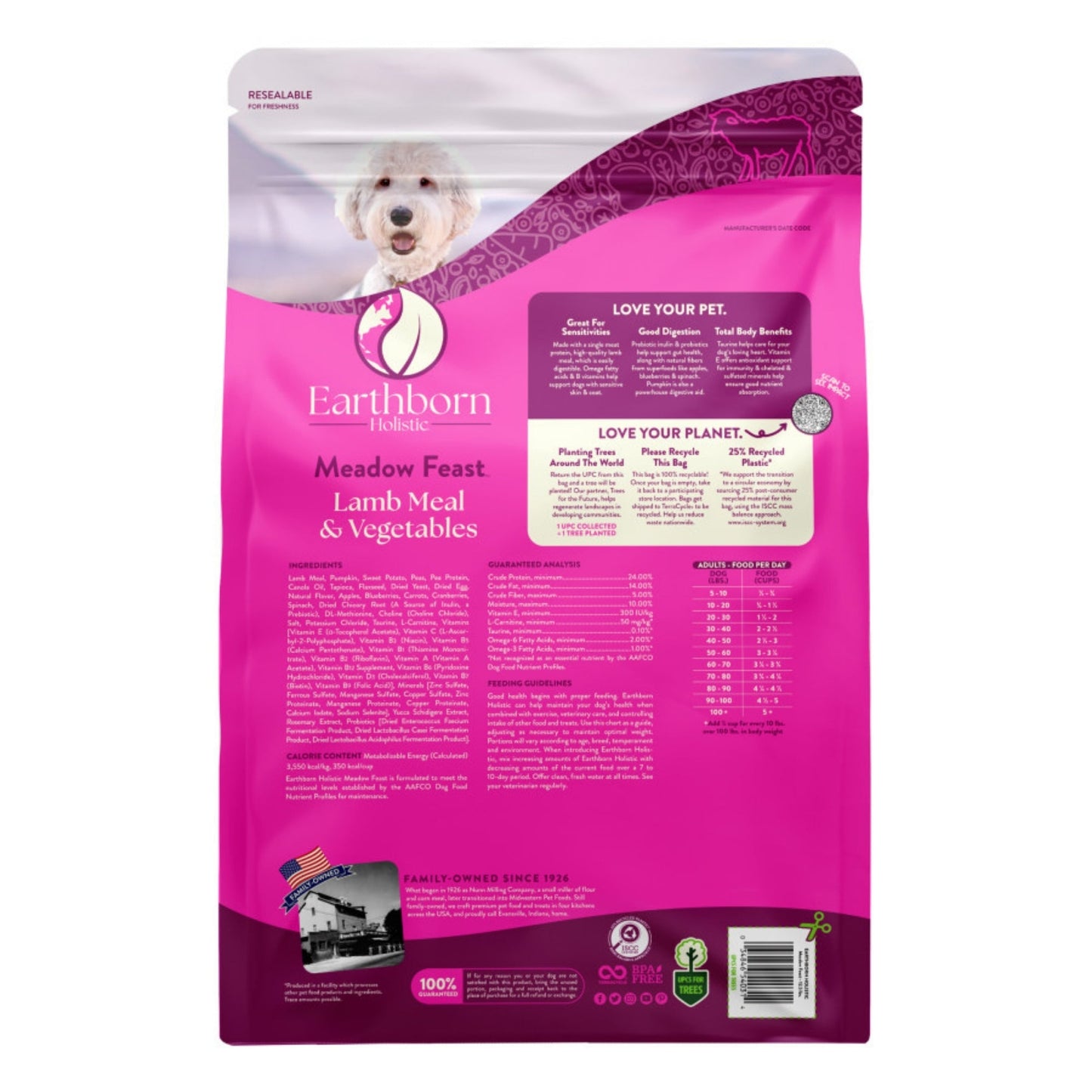 Earthborn Holistic Meadow Feast Grain-Free Dry Dog Food Lamb Meal & Vegetables