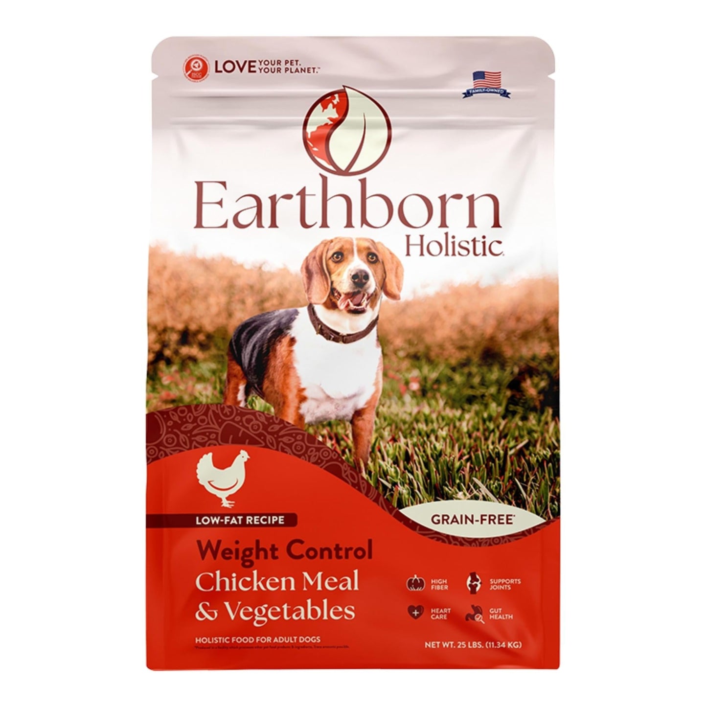 Earthborn Holistic Weight Control Grain-Free Dry Dog Food Chicken Meal & Vegetables