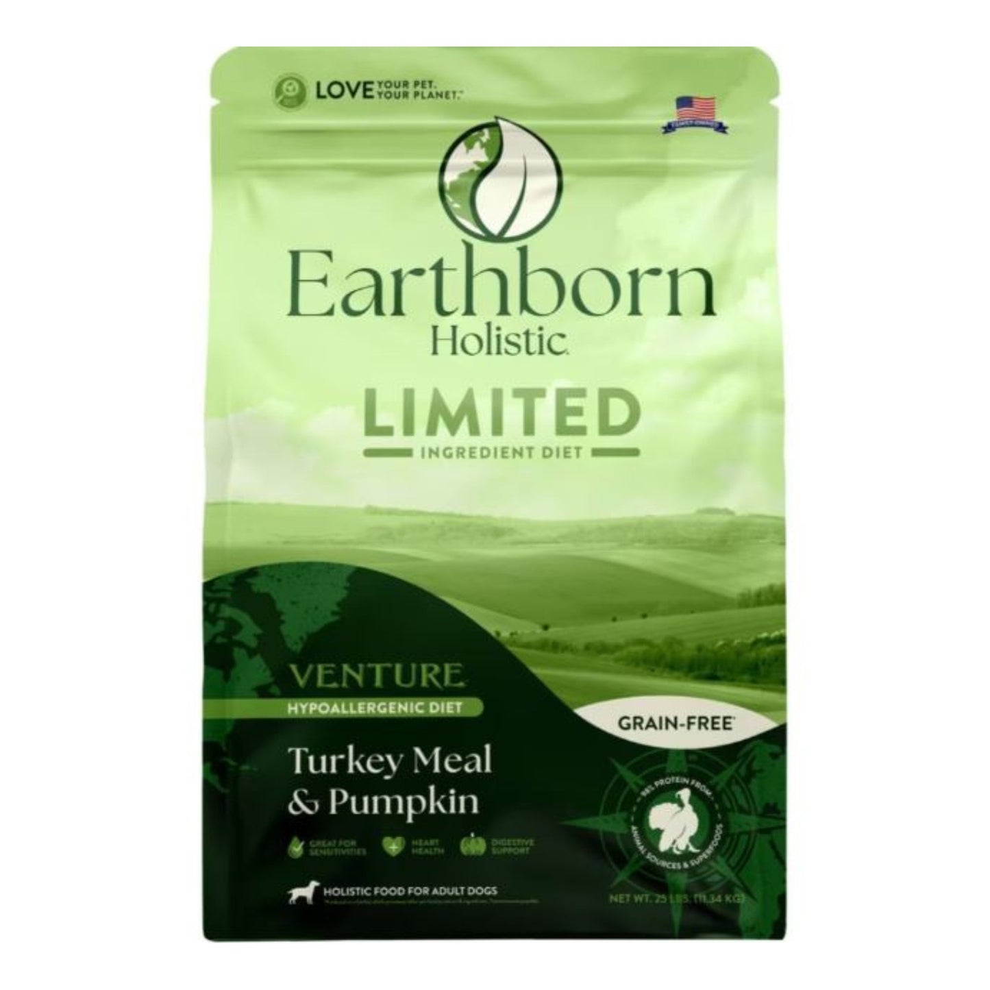 Earthborn Holistic Venture Limited Ingredient Diet Grain-Free Dry Dog Food Turkey Meal & Pumpkin