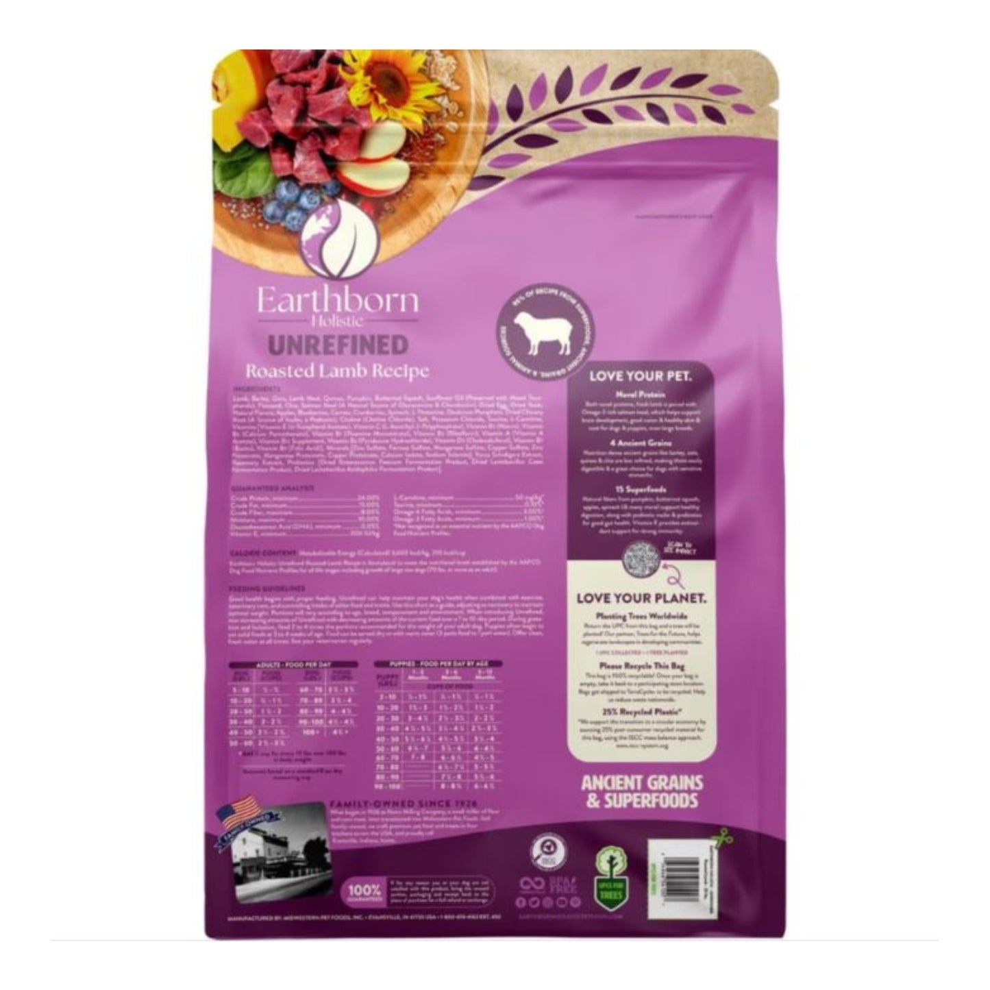 Earthborn Holistic Unrefined Ancient Grains & Superfoods Dry Dog Food Roasted Lamb