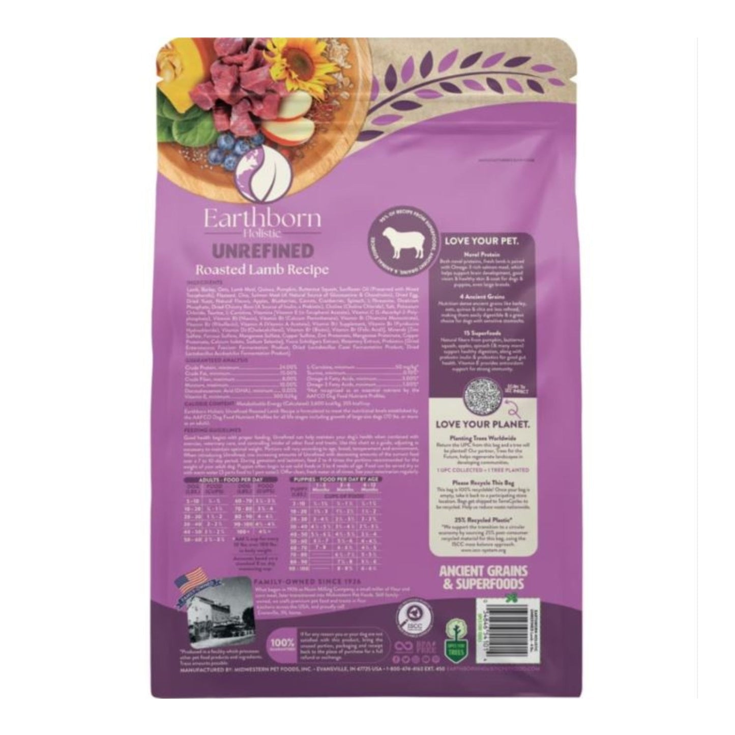 Earthborn Holistic Unrefined Ancient Grains & Superfoods Dry Dog Food Roasted Lamb