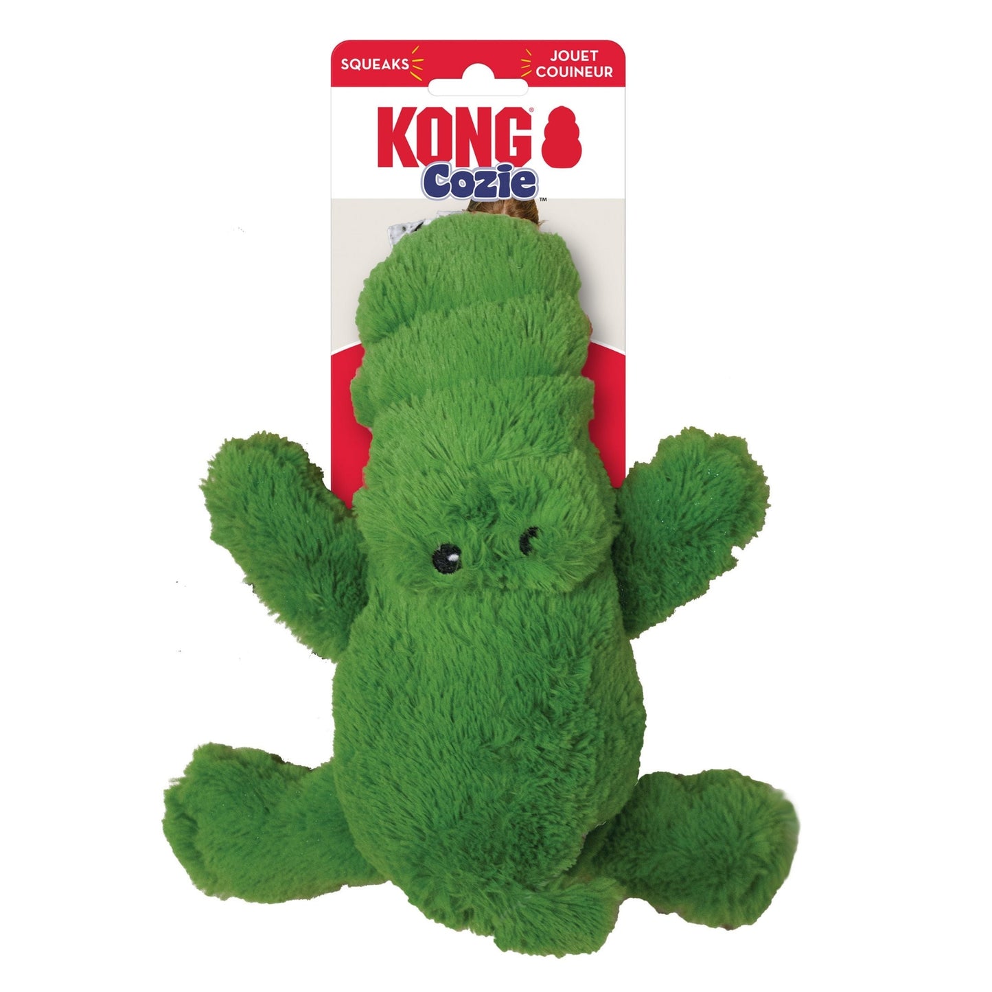 KONG Cozie Ali Alligator Plush Dog Toy Soft Durable Squeaky Pet Chew Toy