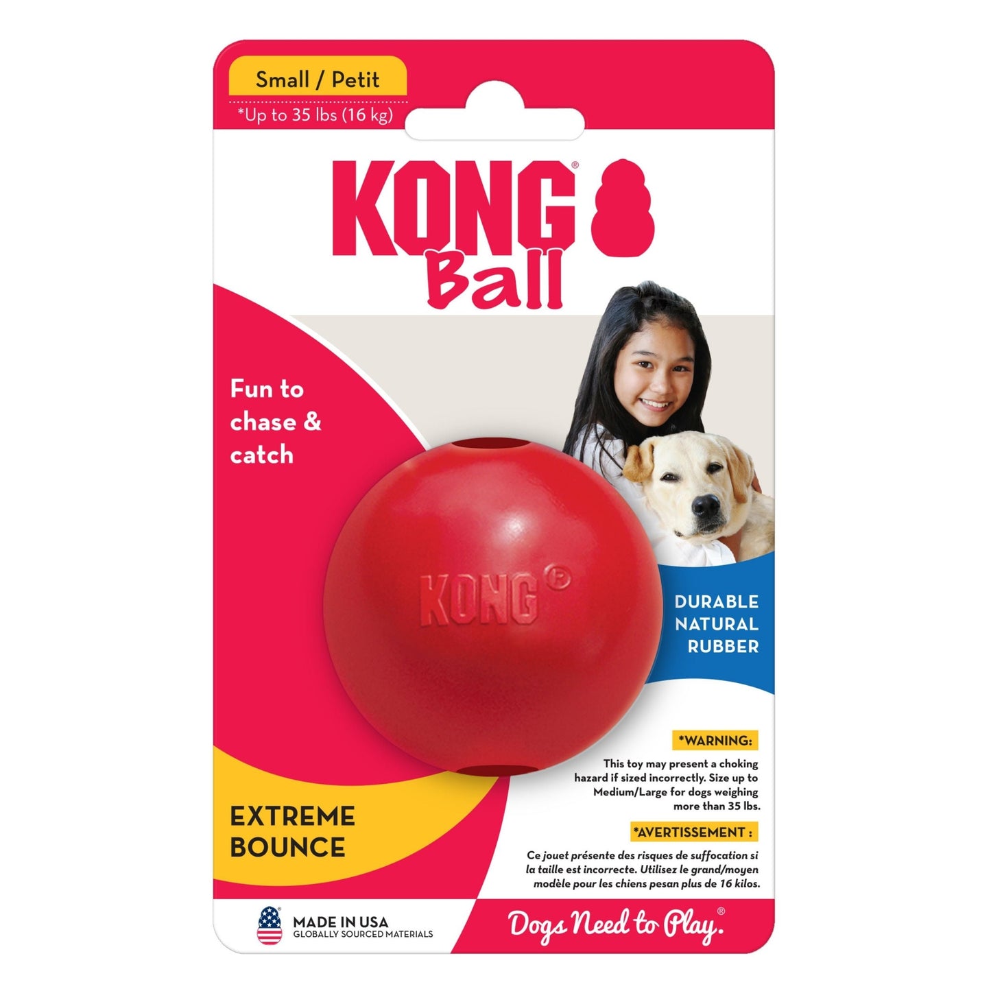 KONG Ball Dog Toy Durable Chew Toy for Dogs Available in Multiple Sizes