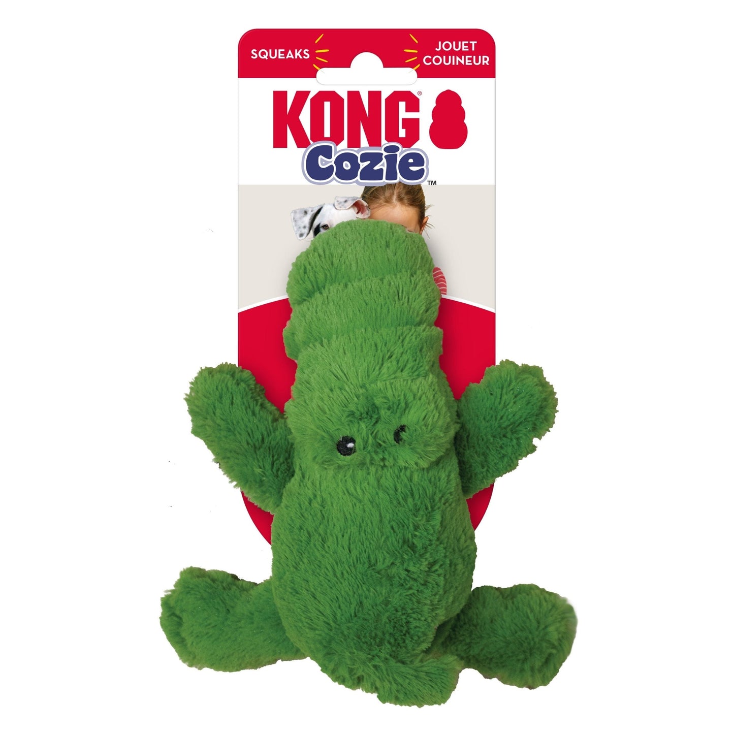 KONG Cozie Ali Alligator Plush Dog Toy Soft Durable Squeaky Pet Chew Toy