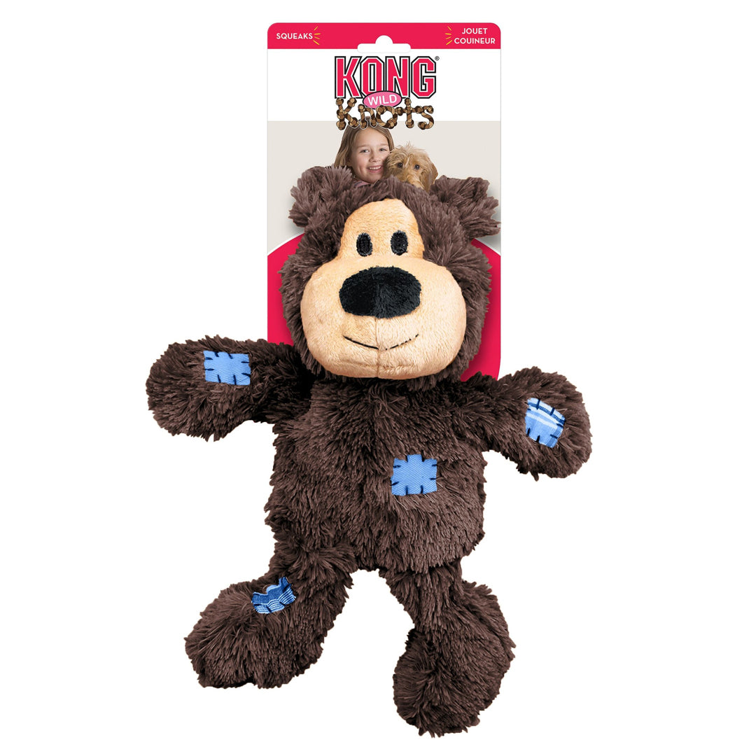 KONG Wild Knots Bear Dog Toy Assorted, Durable Plush Toy for Dogs, Single Piece
