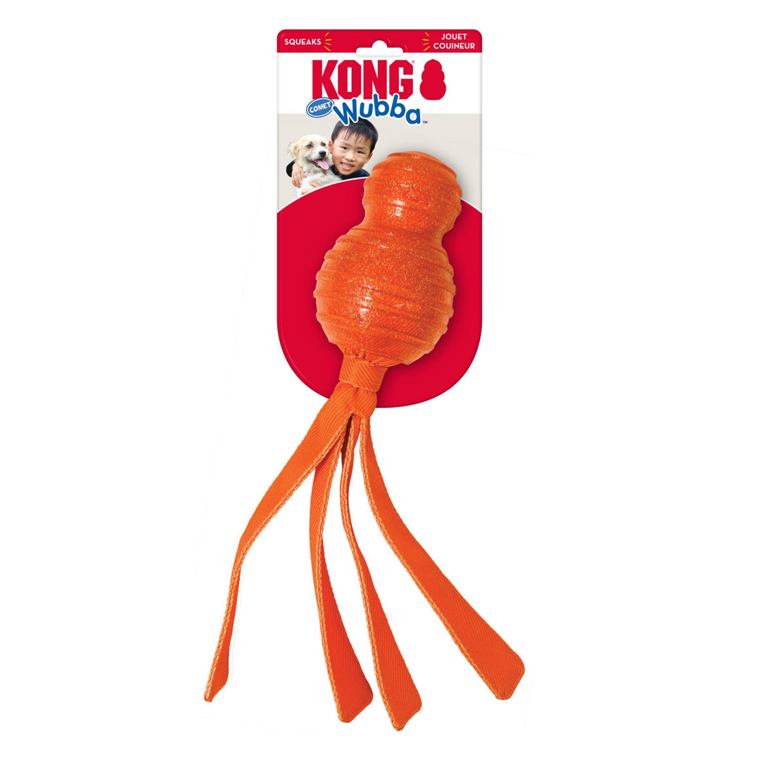 KONG Wubba Dog Toy Comet Durable Plush and Rope Interactive Chew Toy for Dogs