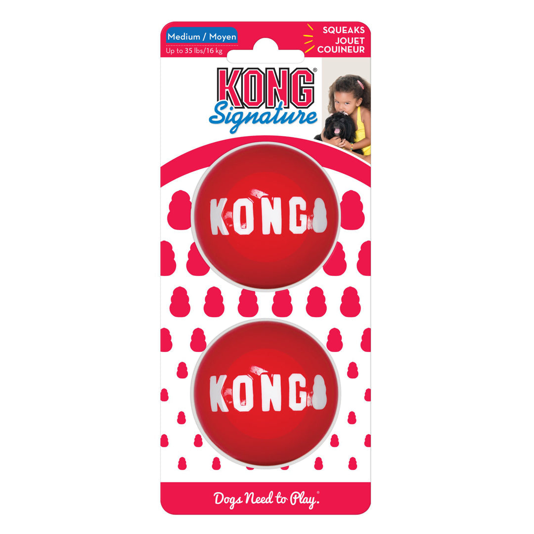 KONG Signature Ball Dog Toy 1ea/2 pk Durable Fetch and Chew Toy for Dogs