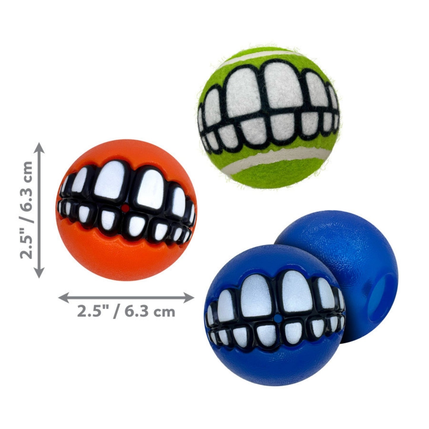 KONG Grinz by Rogz Variety Ball Dog Toys Multi-Pack Options
