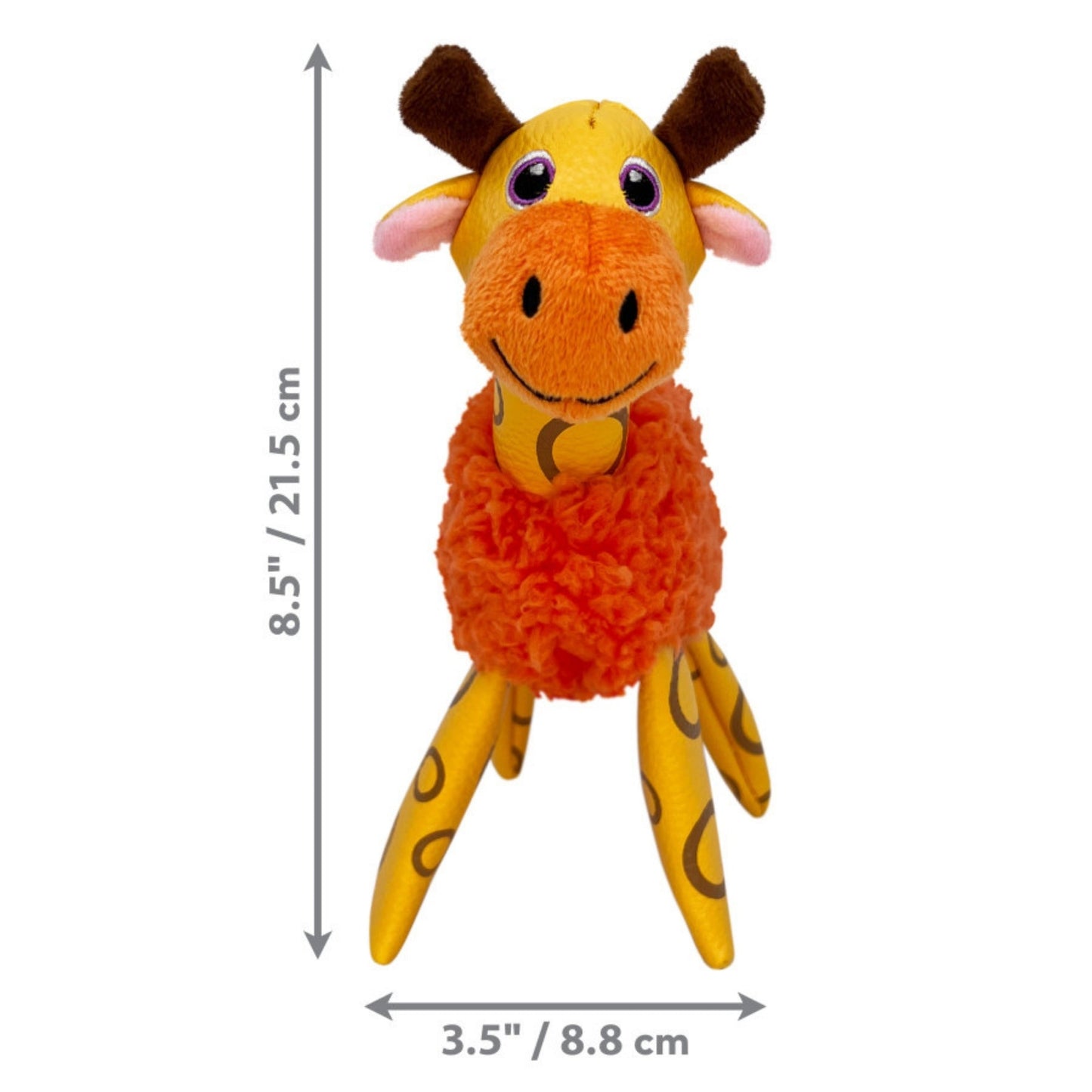 KONG Shakers Floofs Plush Dog Toy Giraffe, Soft Squeaky Pet Toy for Dogs