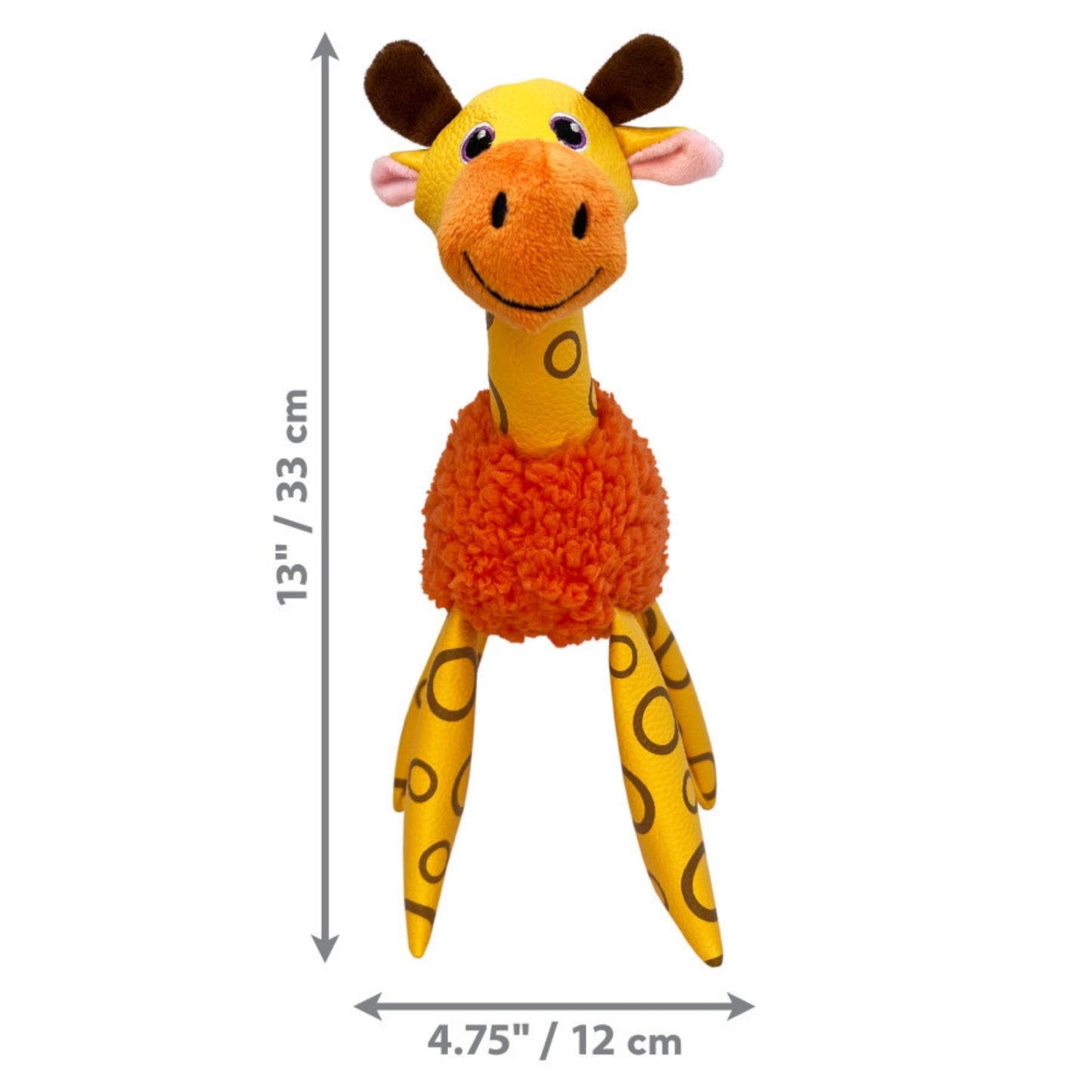 KONG Shakers Floofs Plush Dog Toy Giraffe, Soft Squeaky Pet Toy for Dogs