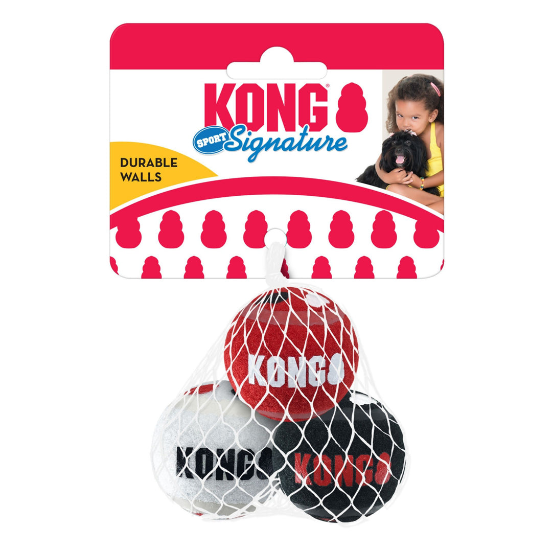 KONG Signature Sport Balls Dog Toy Multi-Pack for Active Play and Fetch Fun