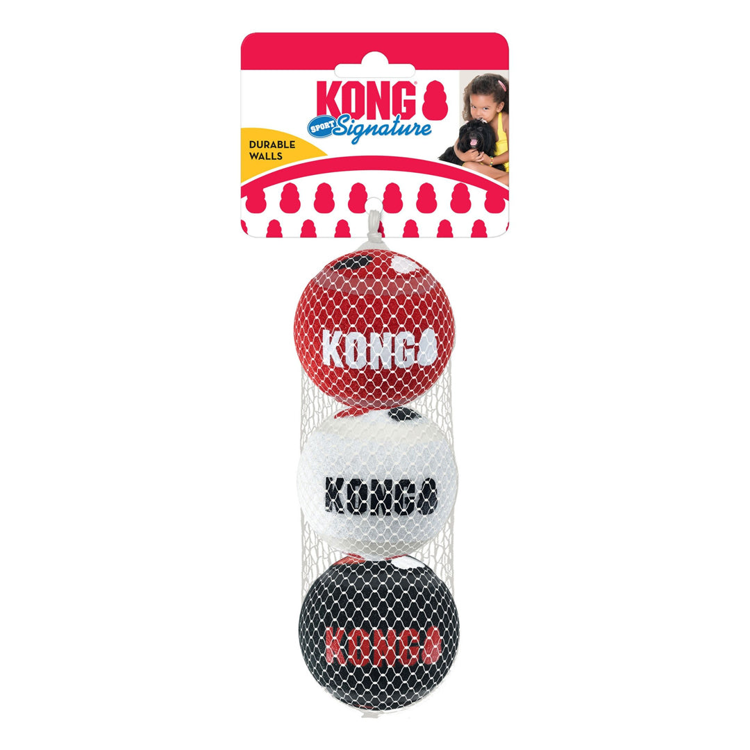 KONG Signature Sport Balls Dog Toy Multi-Pack for Active Play and Fetch Fun