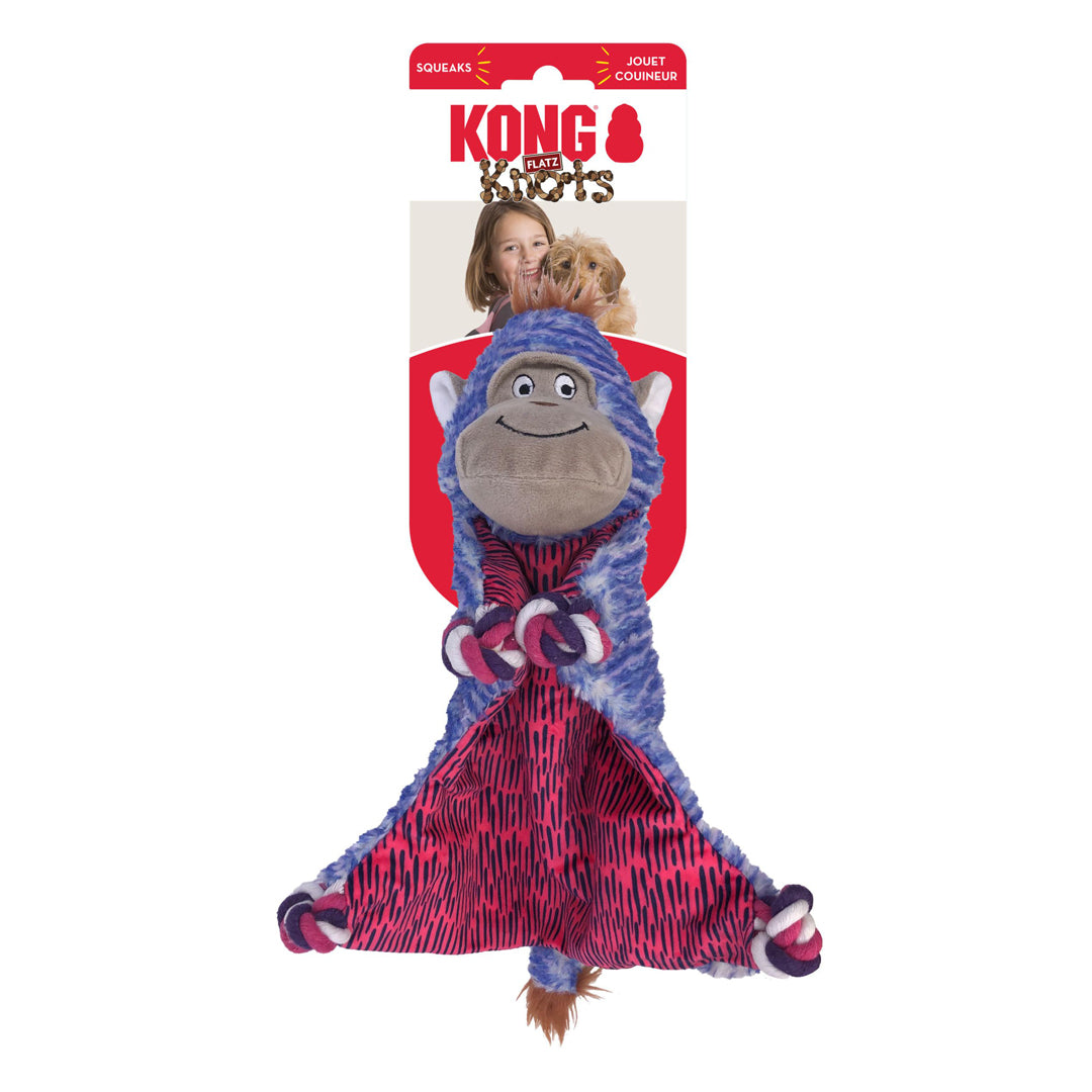KONG Knots Flatz Dog Toy Monkey 1ea