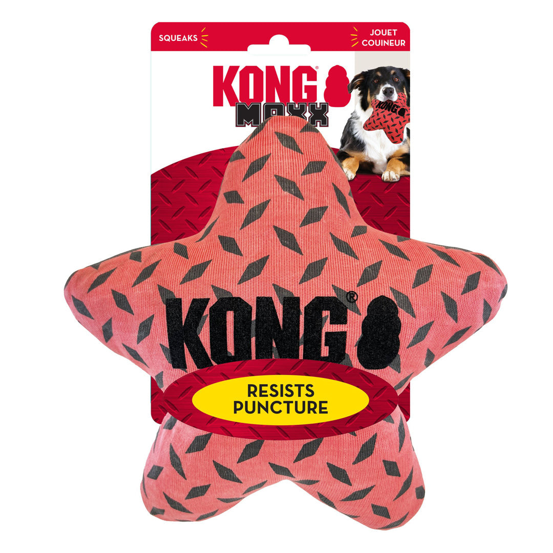 KONG Maxx Dog Toy Star Durable Chew Toy for Strong Chewers and Interactive Play