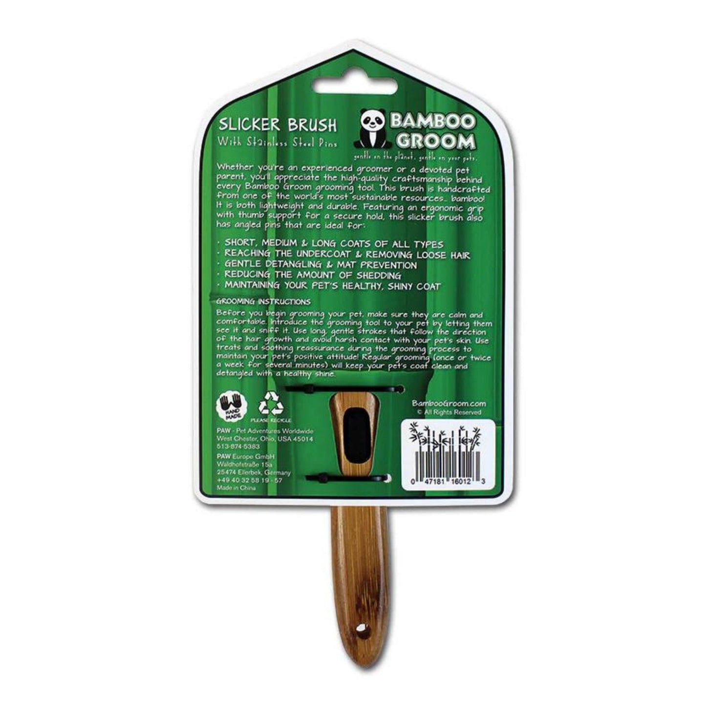 Bamboo Groom Slicker Brush for Pets – Durable and Gentle Grooming Tool with Bamboo Handle