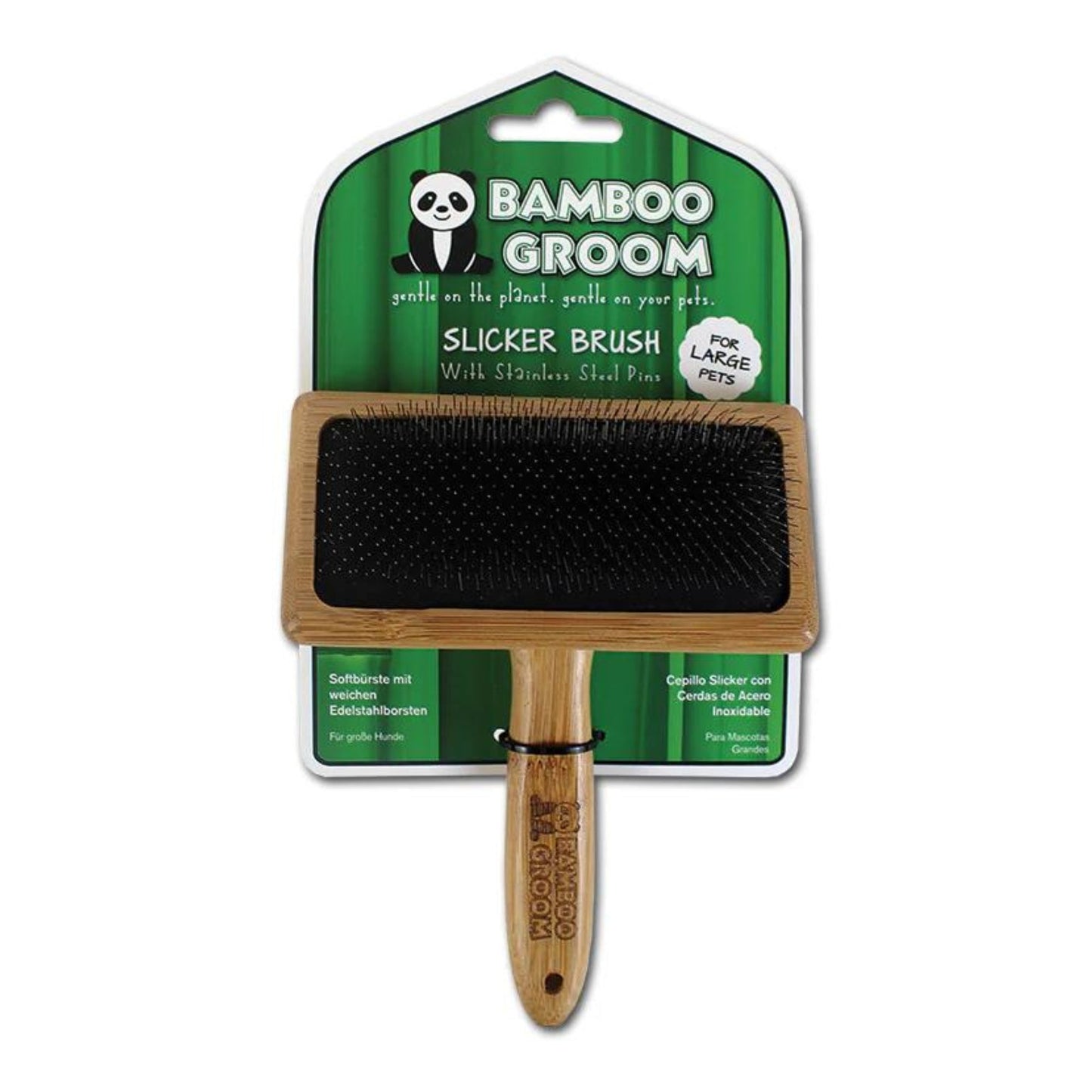 Bamboo Groom Slicker Brush for Pets – Durable and Gentle Grooming Tool with Bamboo Handle