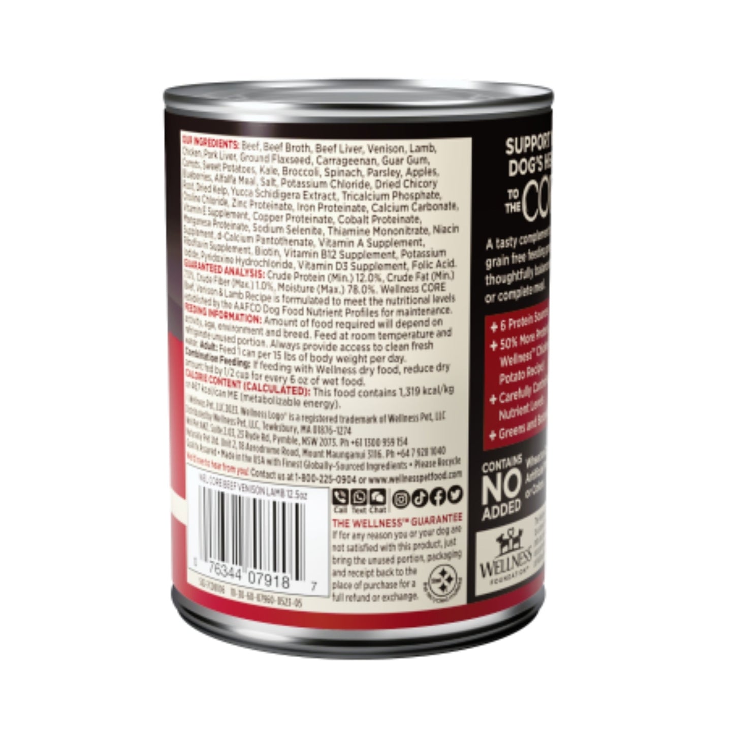 Wellness Dog Core Beef Venison Lamb Recipe 12.5oz. (Case of 12)
