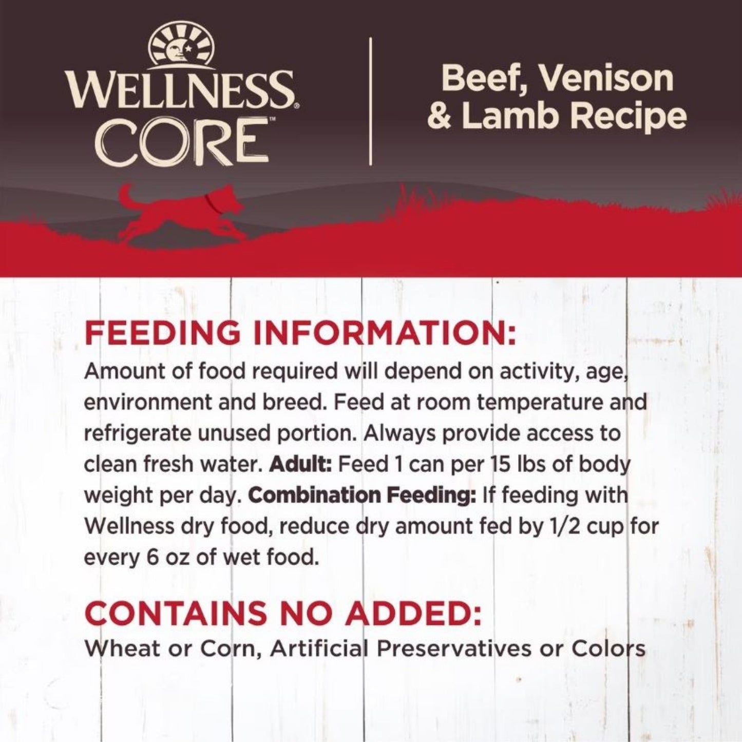 Wellness Dog Core Beef Venison Lamb Recipe 12.5oz. (Case of 12)