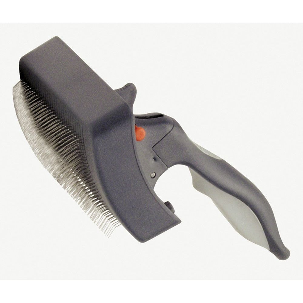 Evolution Self-Cleaning Slicker Dog Brush for Easy Grooming and Tangle Removal