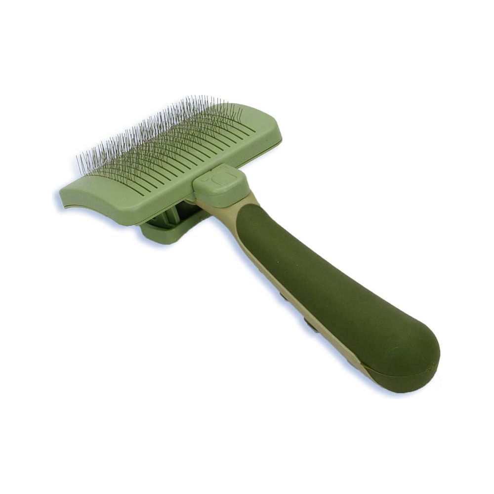 Safari Dog Self-Cleaning Slicker Brush Light Green/Dark Green
