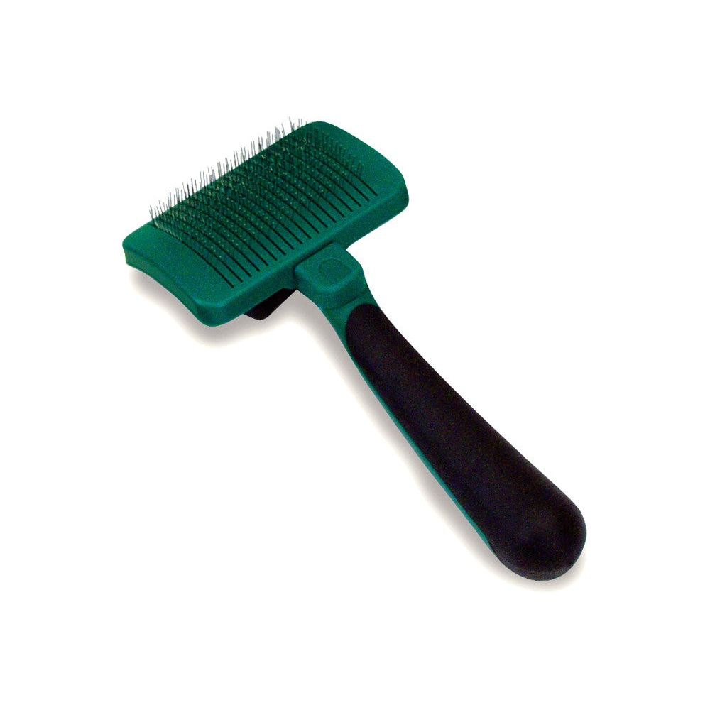 Safari Dog Self-Cleaning Slicker Brush Light Green/Dark Green