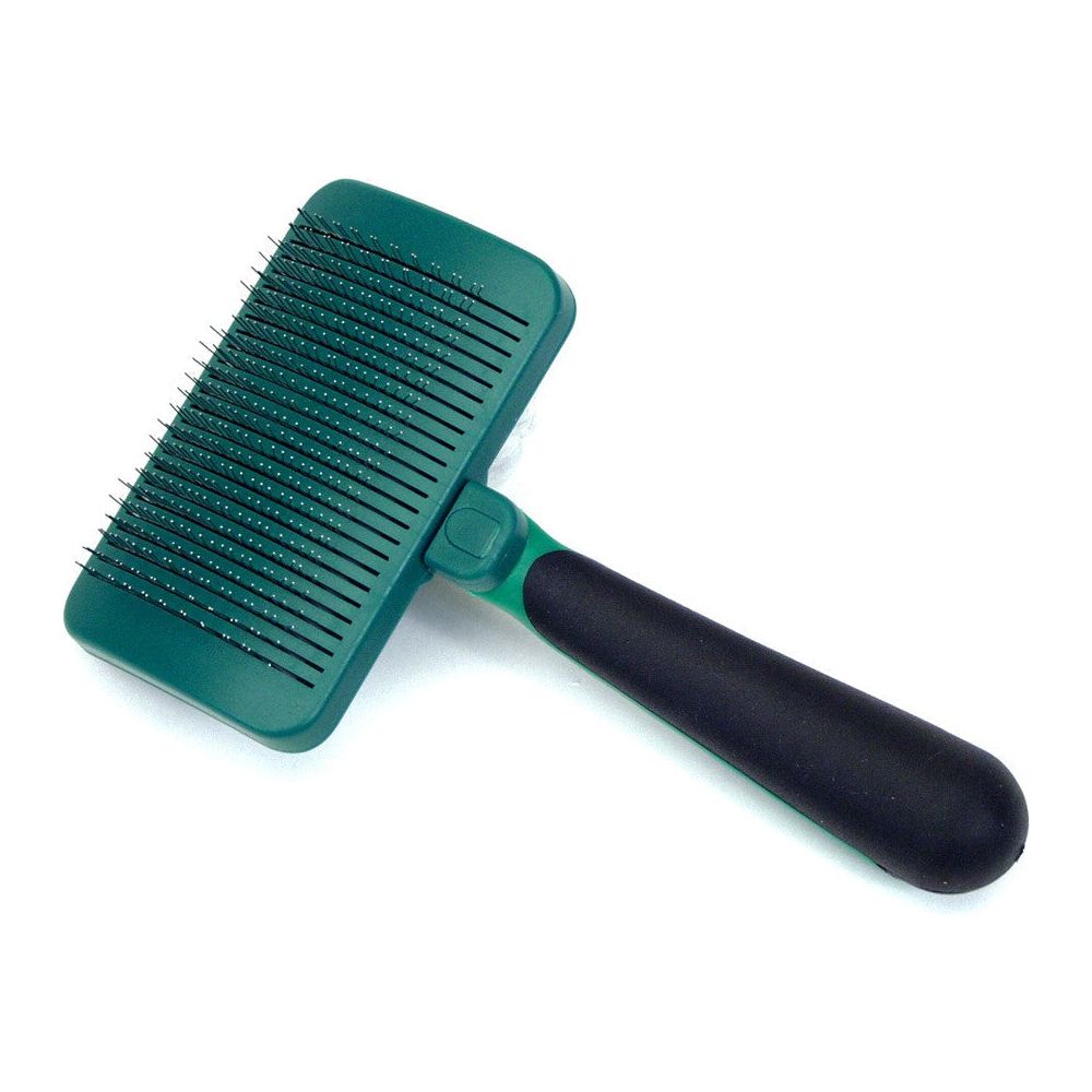 Safari Dog Self-Cleaning Slicker Brush Light Green/Dark Green