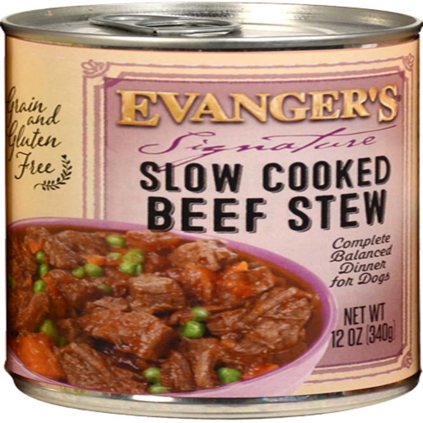 Evanger's Signature Series Wet Dog Food Slow Cooked Beef Stew 12oz 12pk