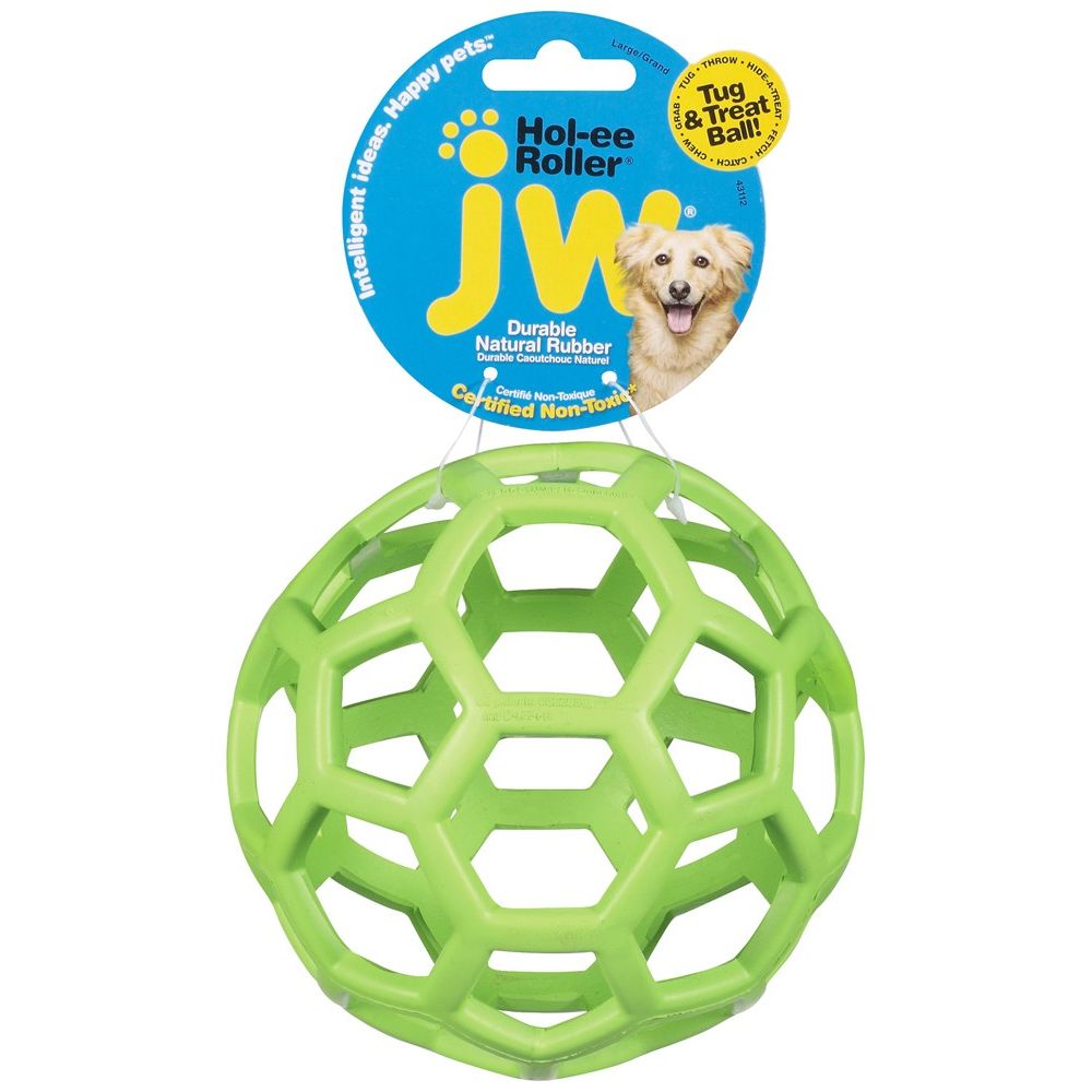 JW Pet Hol-ee Roller Dog Toy Assorted Size Durable Interactive Chew Toy for Dogs