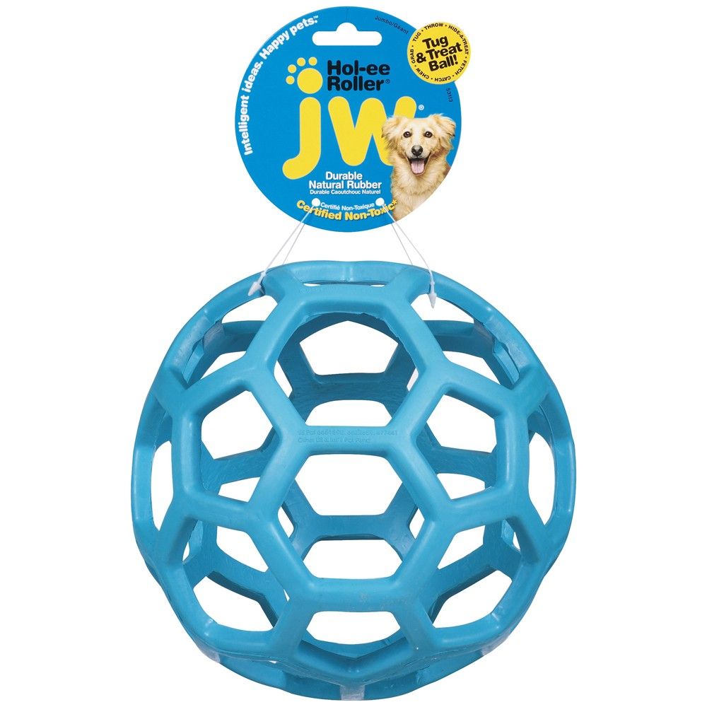 JW Pet Hol-ee Roller Dog Toy Assorted Size Durable Interactive Chew Toy for Dogs