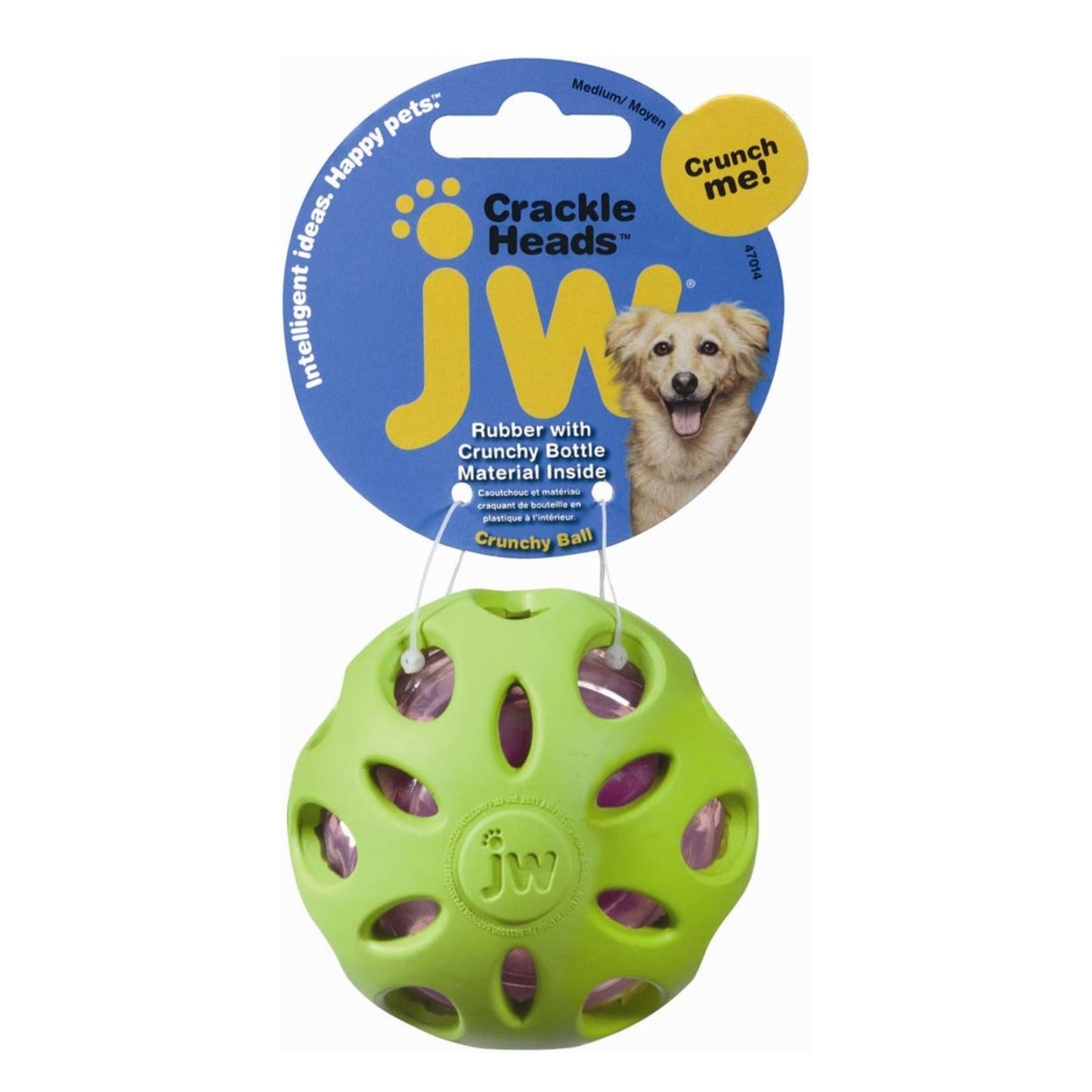 JW Pet Crackle Heads Crackle Ball Dog Toy Assorted