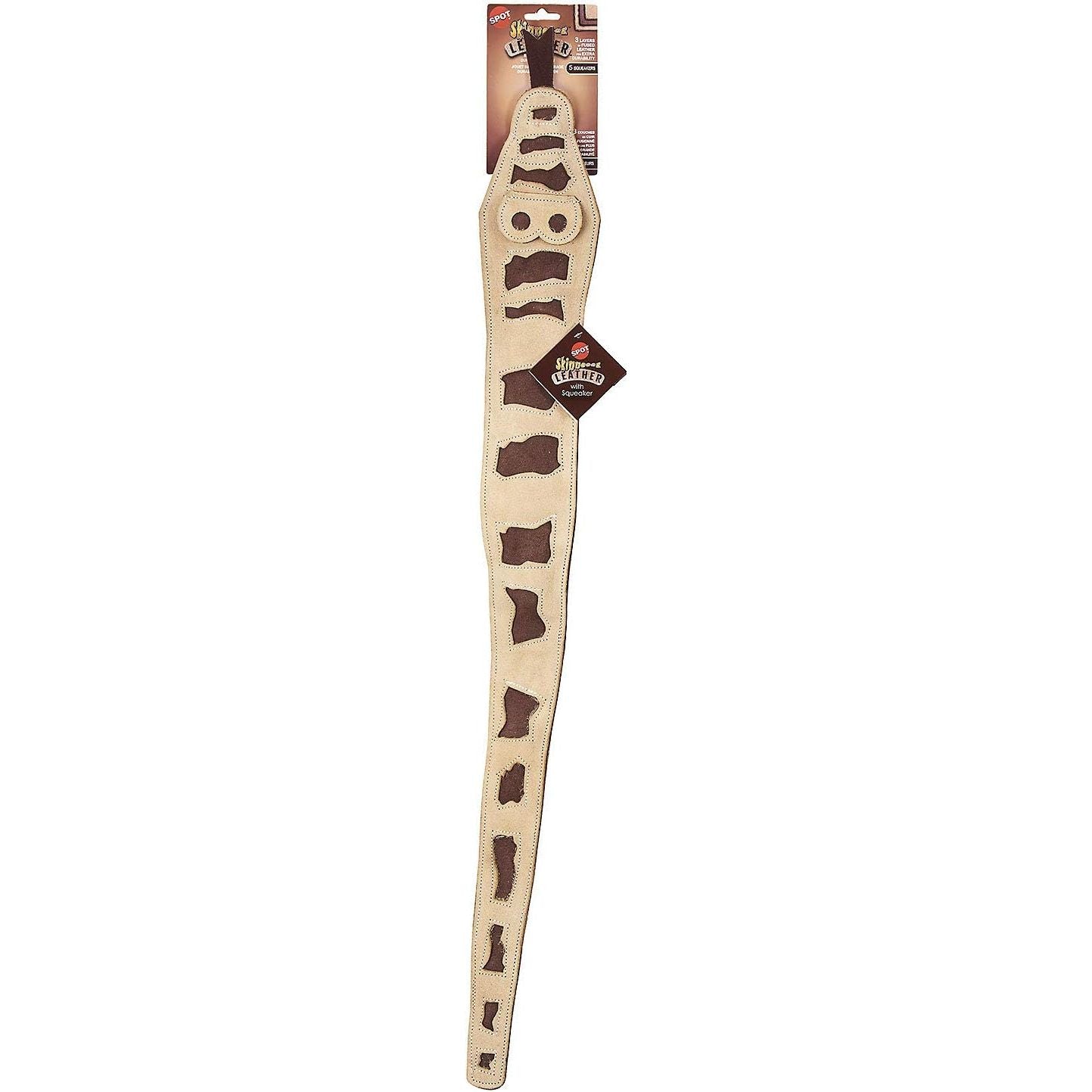Skinneeez Leather Snake Dog Toy Durable Chew Toy for Dogs