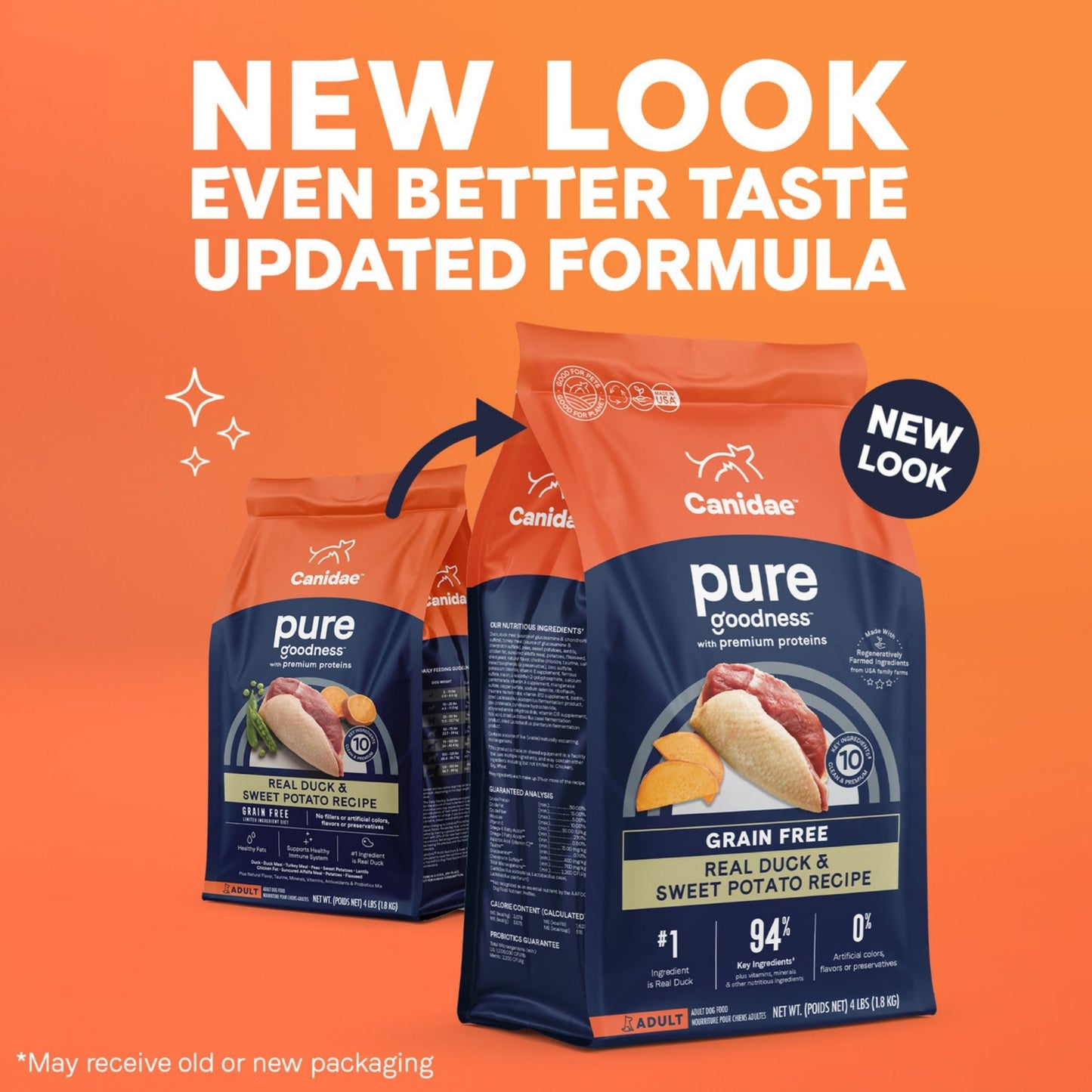 CANIDAE PURE Goodness Grain-Free LID Dry Dog Food Duck & Sweet Potato