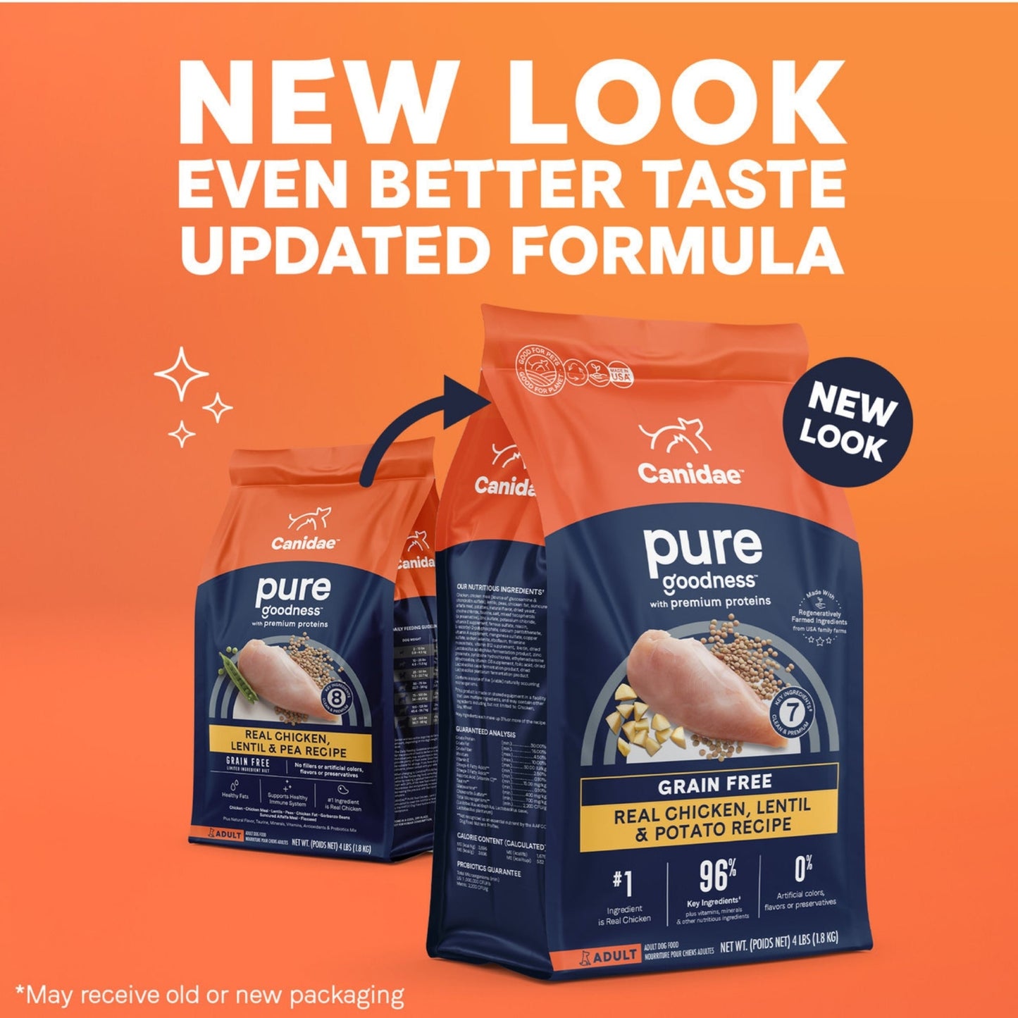 CANIDAE PURE Goodness Grain-Free LID Dry Dog Food Chicken, Lentil & Pea
