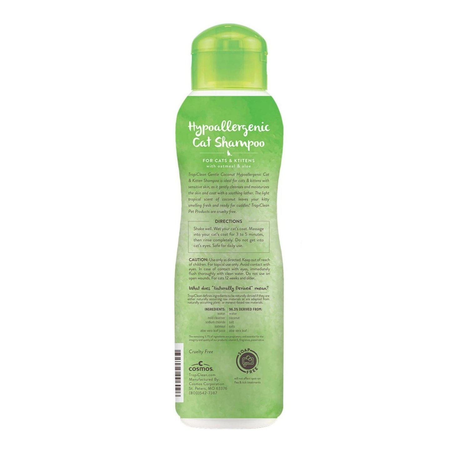 TropiClean Berry & Coconut Deep Cleansing Shampoo for Cats, Kittens, and Pets