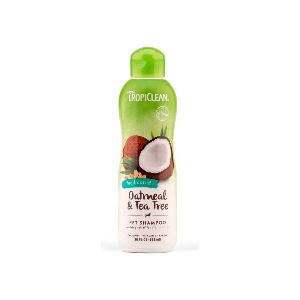 TropiClean Oatmeal & Tea Tree Medicated Itch Relief Shampoo for Pets