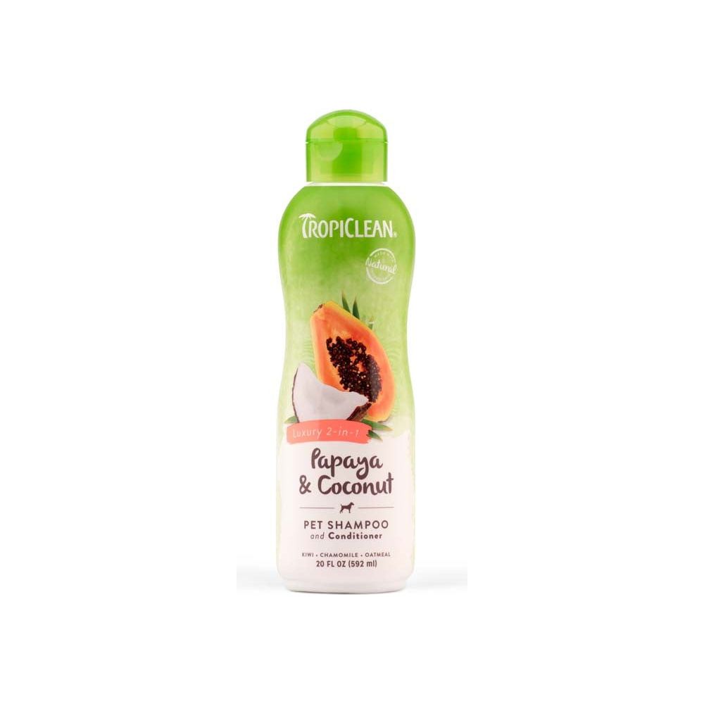 TropiClean Papaya & Coconut Luxury 2-in-1 Shampoo and Conditioner for Pets