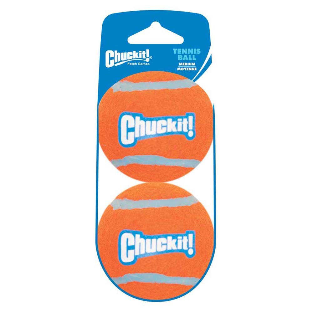 Chuckit! Tennis Ball Dog Toy Shrink Sleeve Orange 2 pk