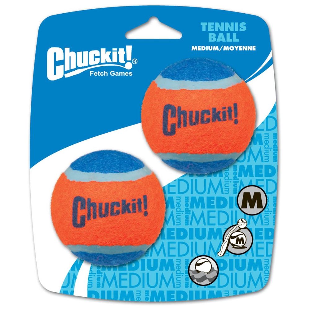 Chuckit! Tennis Ball Dog Toy Shrink Sleeve Blue/Orange Multi-Pack Options